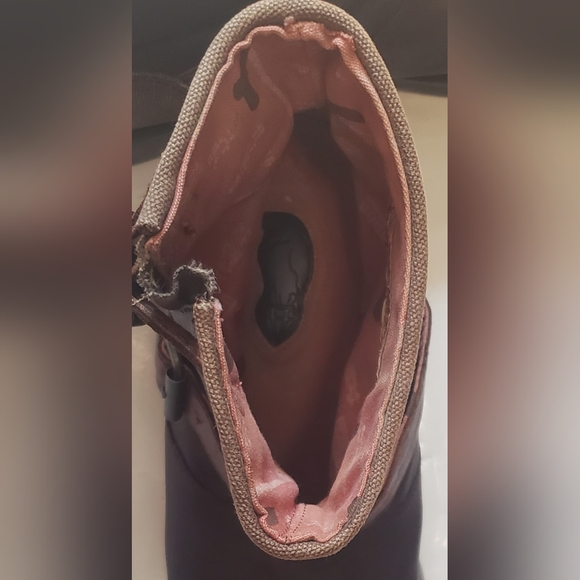 London Underground Y2K Vintage Rust Brown Ankle Boots Buckle - Picture 8 of 10